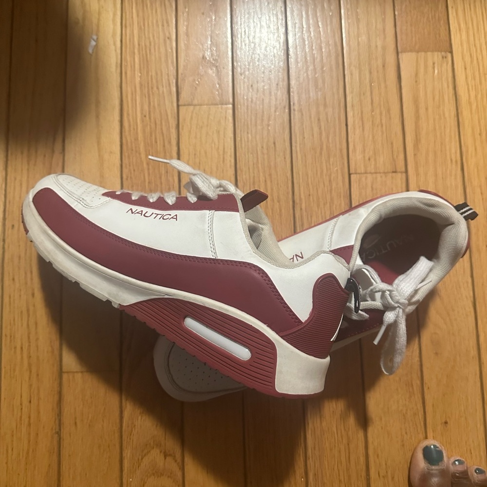 Nautica Burgundy and White Athletic Shoes